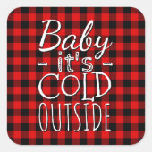 Kariertes Muster für den Karo des Roten Landes Quadratischer Aufkleber (Vorderseite)