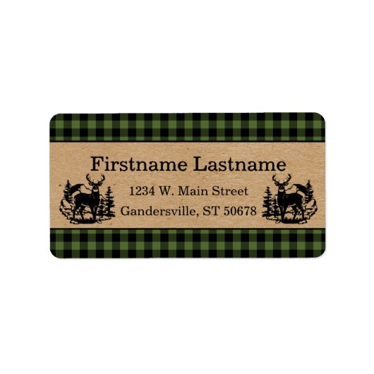 Kariertes Muster für den Karo eines benutzerdefini Adressaufkleber (Vorne)