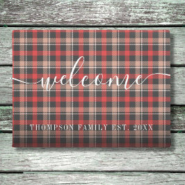 Kariertes Muster für elegante Skriptfamilie Fußmatte