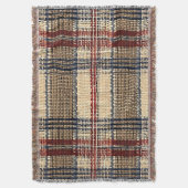 Kariertes Muster für Marine und Cream Woven Decke (Vorderseite Vertikal)