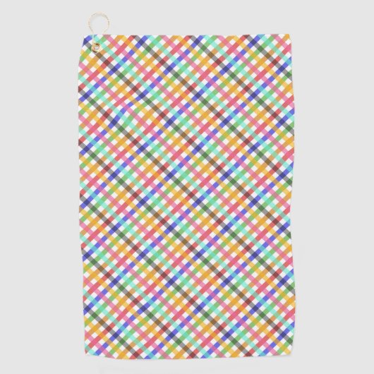 Kariertes Muster für mehrfarbiges Gingham Golfhandtuch (Vorderseite)