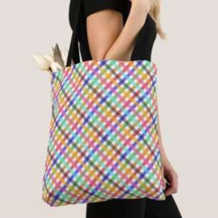 Kariertes Muster für mehrfarbiges Gingham Tasche