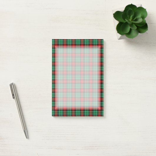 Kariertes Muster für Red Green Holiday Post-it Klebezettel (Büro)