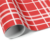 Kariertes Muster für Red White Tartan Geschenkpapier (Rolleneckpunkt)