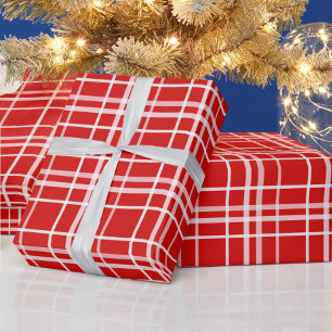 Kariertes Muster für Red White Tartan Geschenkpapier