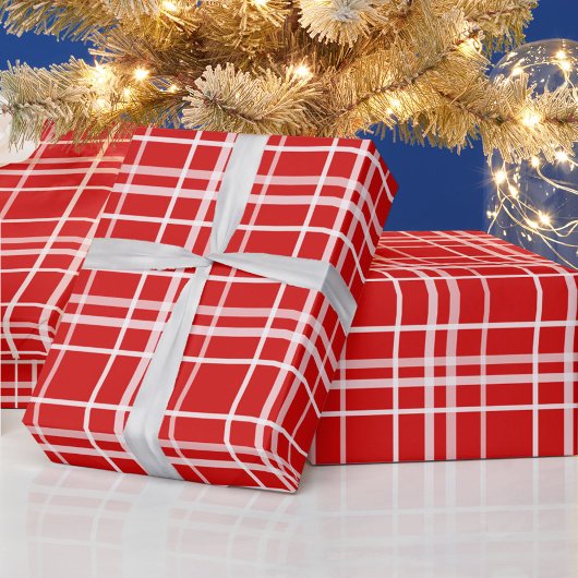 Kariertes Muster für Red White Tartan Geschenkpapier