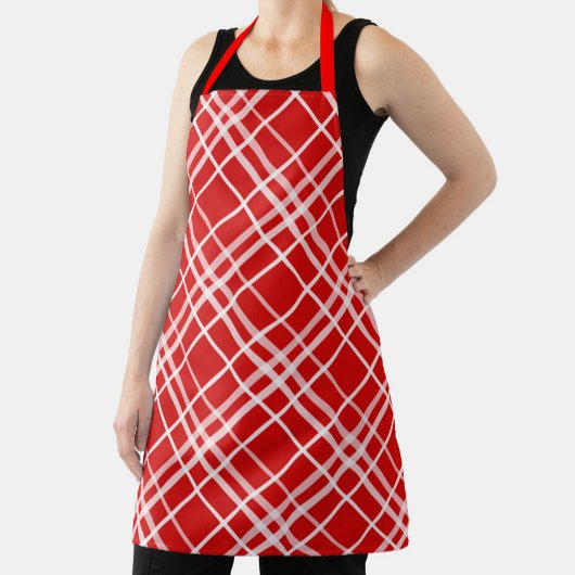 Kariertes Muster für Red White Tartan Schürze