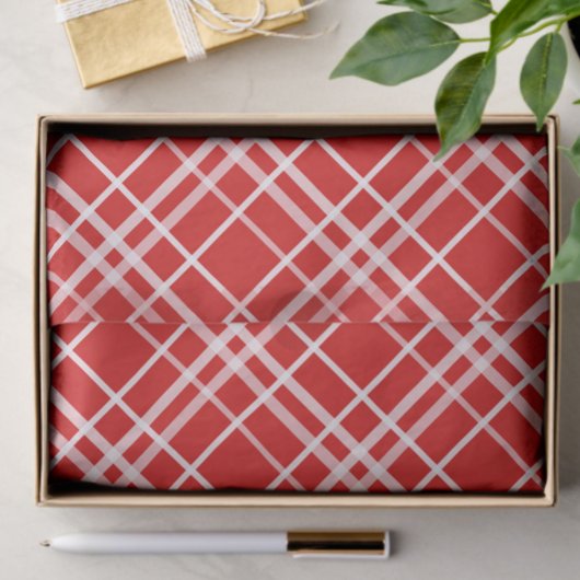 Kariertes Muster für Red White Tartan Seidenpapier