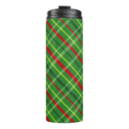 KARIERTES MUSTER FÜR ROTE UND GRÜNE CHRISTMAS THERMOSBECHER