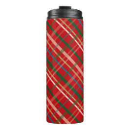 KARIERTES MUSTER FÜR ROTE UND GRÜNE CHRISTMAS THERMOSBECHER