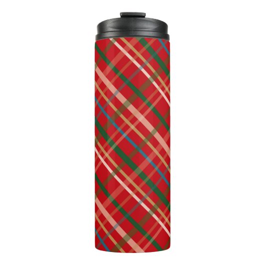 KARIERTES MUSTER FÜR ROTE UND GRÜNE CHRISTMAS THERMOSBECHER (Vorderseite)
