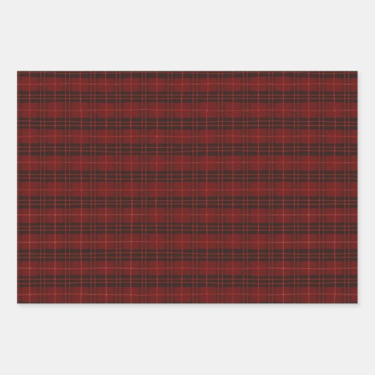 Kariertes Muster für tiefe rote Tartan-Streifen Geschenkpapier Set (Vorderseite 2)
