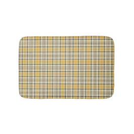 Kariertes Muster Gelb und Navy Blue Badematte