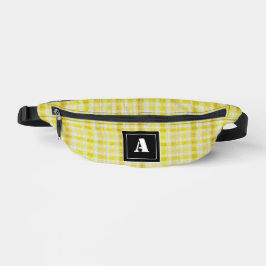Kariertes Muster Gingham Karo Yellow White Monogra Bauchtasche