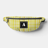 Kariertes Muster Gingham Karo Yellow White Monogra Bauchtasche (Ablage )