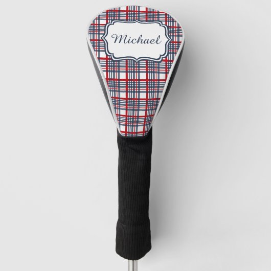 Kariertes Muster Golf Headcover (Vorderseite)