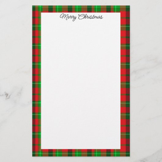 Kariertes Muster grün und rot Briefpapier (Vorderseite)