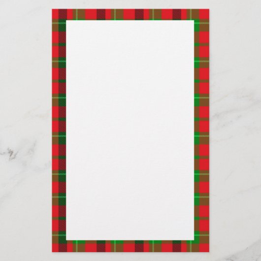 Kariertes Muster grün und rot Briefpapier (Vorderseite)