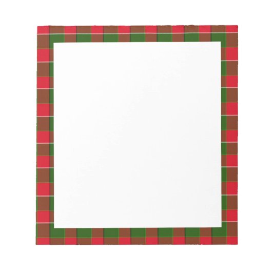 Kariertes Muster grün und rot Notizblock (Vorderseite)