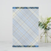 kariertes Muster in Blau Briefpapier (Stehend Vorderseite)