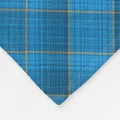 Kariertes Muster in Blau und Gold Fleecedecke (Ecke)