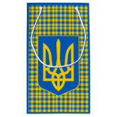 Kariertes Muster in der Blauen und Gelben Ukraine, Kleine Geschenktüte (Rückseite)