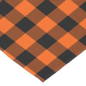 Kariertes Muster in der Farbe Schwarz Orange Buffa Kurzer Tischläufer (Ecke)