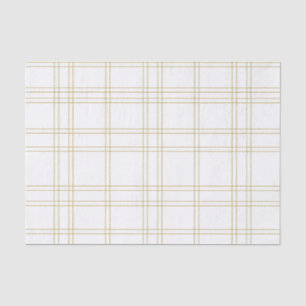 Kariertes Muster in der Farbe Weiß und Gold Seidenpapier