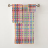 Kariertes Muster in gepunktetem Pastellton Badhandtuch Set (Insitu)
