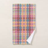 Kariertes Muster in gepunktetem Pastellton Badhandtuch Set (Handtuch)