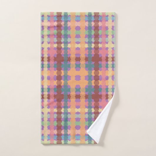 Kariertes Muster in gepunktetem Pastellton Badhandtuch Set (Handtuch)