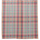 Kariertes Muster in gepunktetem Pastellton Duschvorhang (Vorderseite)