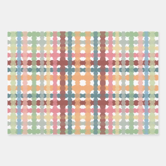 Kariertes Muster in gepunktetem Pastellton Geschenkpapier Set (Vorderseite 2)