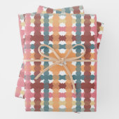 Kariertes Muster in gepunktetem Pastellton Geschenkpapier Set (Beispiel)