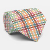Kariertes Muster in gepunktetem Pastellton Krawatte (Gerollt)
