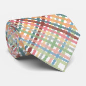 Kariertes Muster in gepunktetem Pastellton Krawatte (Gerollt)