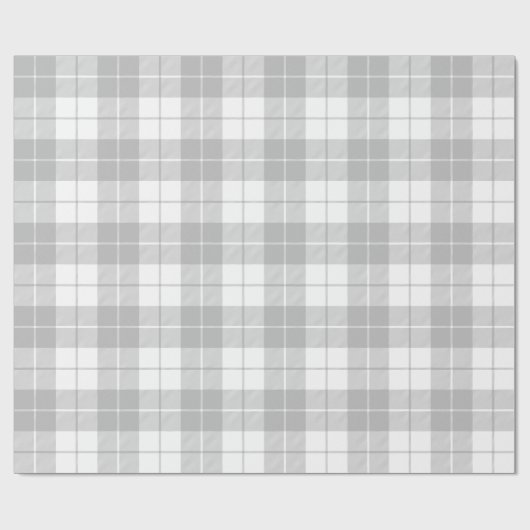 Kariertes Muster in Grau und Weiß| groß | Geschenkpapier (Flach)