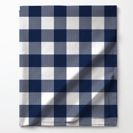 Kariertes Muster in Navy Blue und White Buffalo Stoff