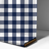 Kariertes Muster in Navy Blue und White Buffalo Stoff