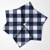 Kariertes Muster in Navy Blue und White Buffalo Stoff