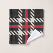 Kariertes Muster in Red Black Buffalo Square Badhandtuch Set (Waschlappen)