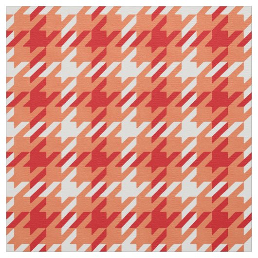 Kariertes Muster in Retroorange und Rot des Hahnen Stoff (Muster)