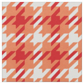 Kariertes Muster in Retroorange und Rot des Hahnen Stoff (Nahaufnahme)