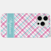 Kariertes Muster in Rosa und Aqua Case-Mate iPhone Hülle (Rückseite (Horizontal))