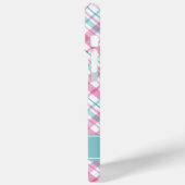 Kariertes Muster in Rosa und Aqua Case-Mate iPhone Hülle (Rückseite / Links)