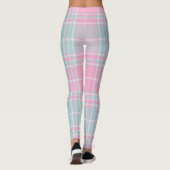 Kariertes Muster in Rosa und Blau Leggings (Rückseite)