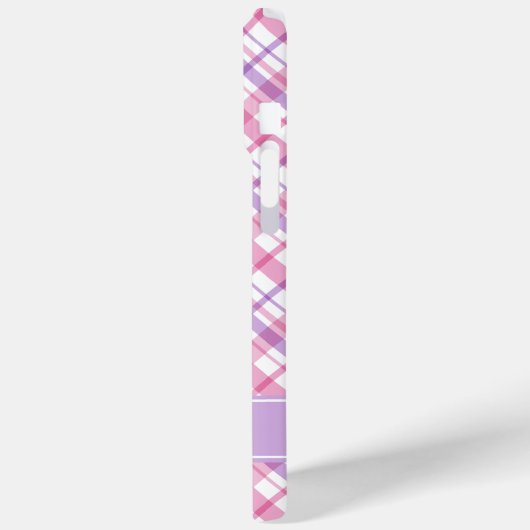 Kariertes Muster in Rosa und Lavendel Case-Mate iPhone Hülle (Rückseite / Links)