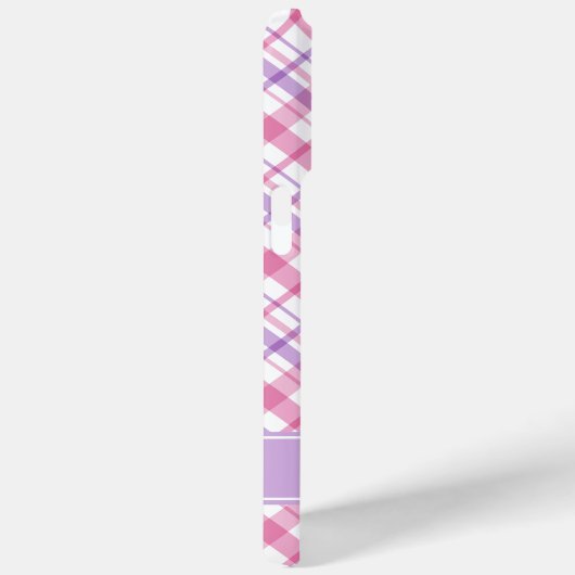 Kariertes Muster in Rosa und Lavendel Case-Mate iPhone Hülle (Rückseite / Rechts)