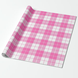 Kariertes Muster in Rosa und Weiß groß Geschenkpapier