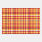 Kariertes Muster in Rot-Grün-Orange Geschenkpapier Set (Vorderseite 3)